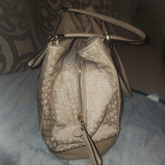 Coach Madison Op Art Pearlescent Fabric Carryall Shoulder Bag 30681 - Picture 5 of 16